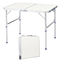 Aluminum Portable Folding Camping Table Adjustable Height White 36 x 24 inch X320365