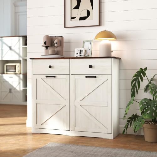 Tilt Out Trash Can Cabinet with Drawer J978265
