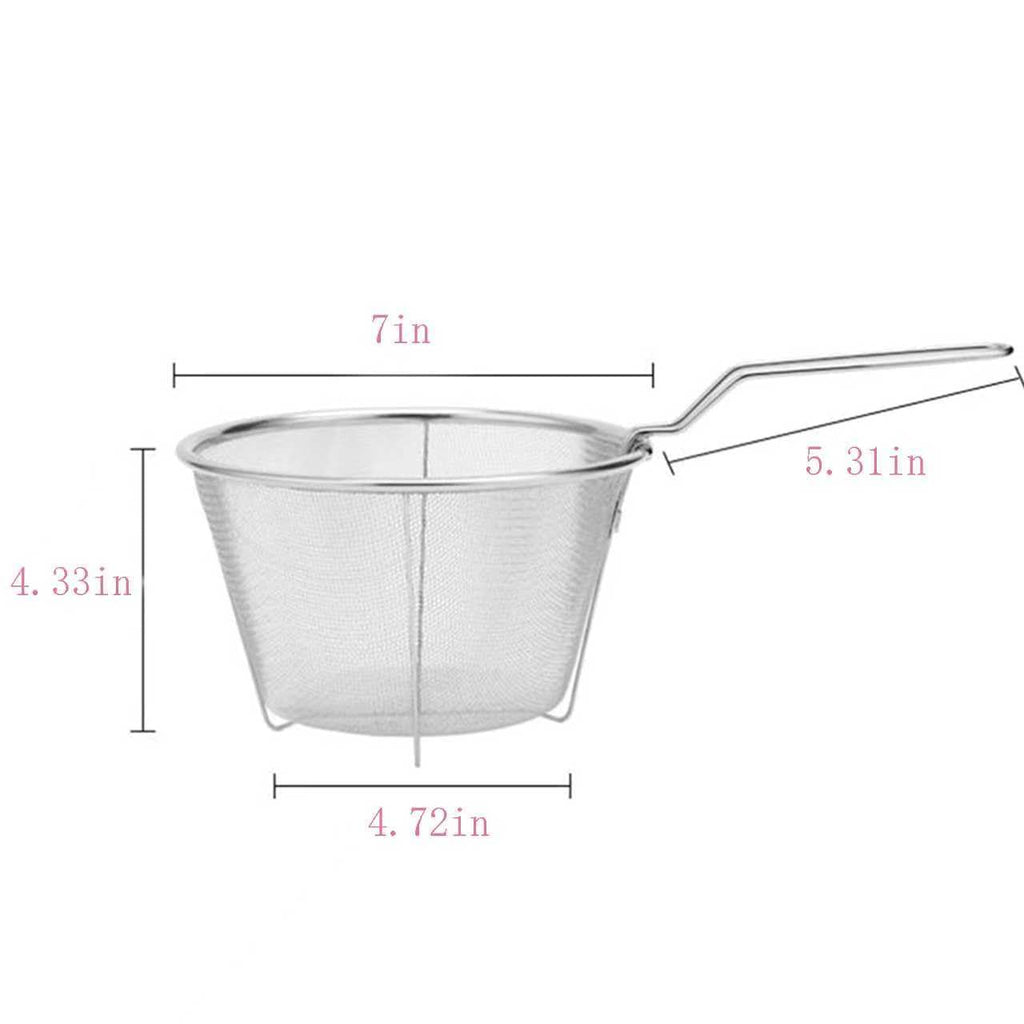 7-Inch Round Stainless Steel Deep Fryer Basket O437624
