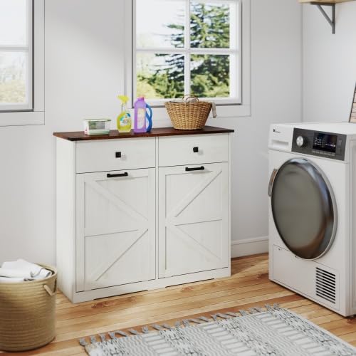 Tilt Out Trash Can Cabinet with Drawer J978265