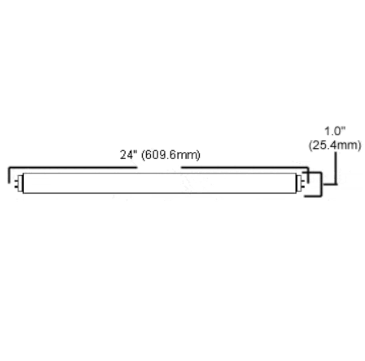 24 Inch T8 Fluorescent Tube Light Bulb 17W 3500K Neutral White G13 Bi-Pin Base J5323