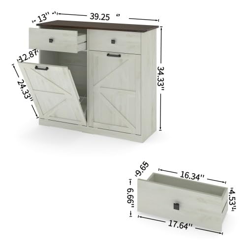 Tilt Out Trash Can Cabinet with Drawer J978265
