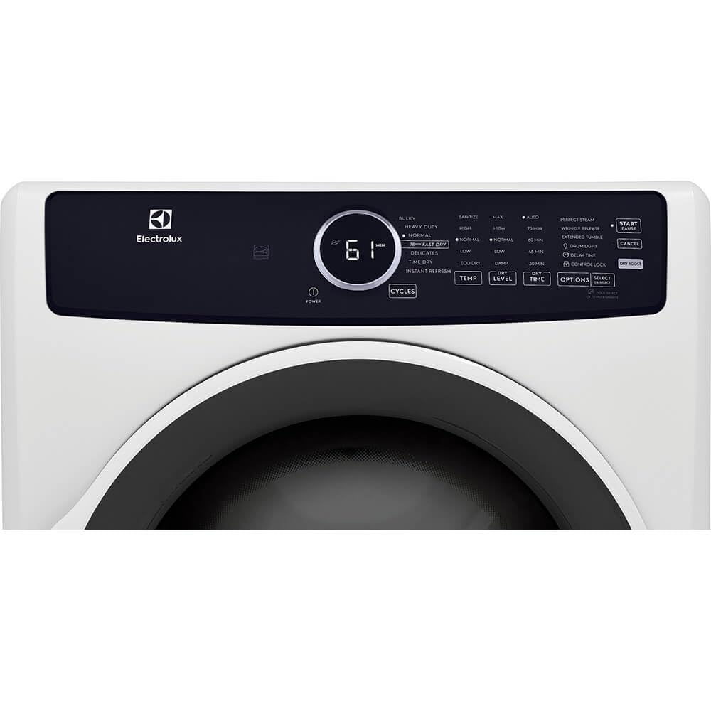 8 cu. ft. Electric Dryer with Instant Refresh in White B9070