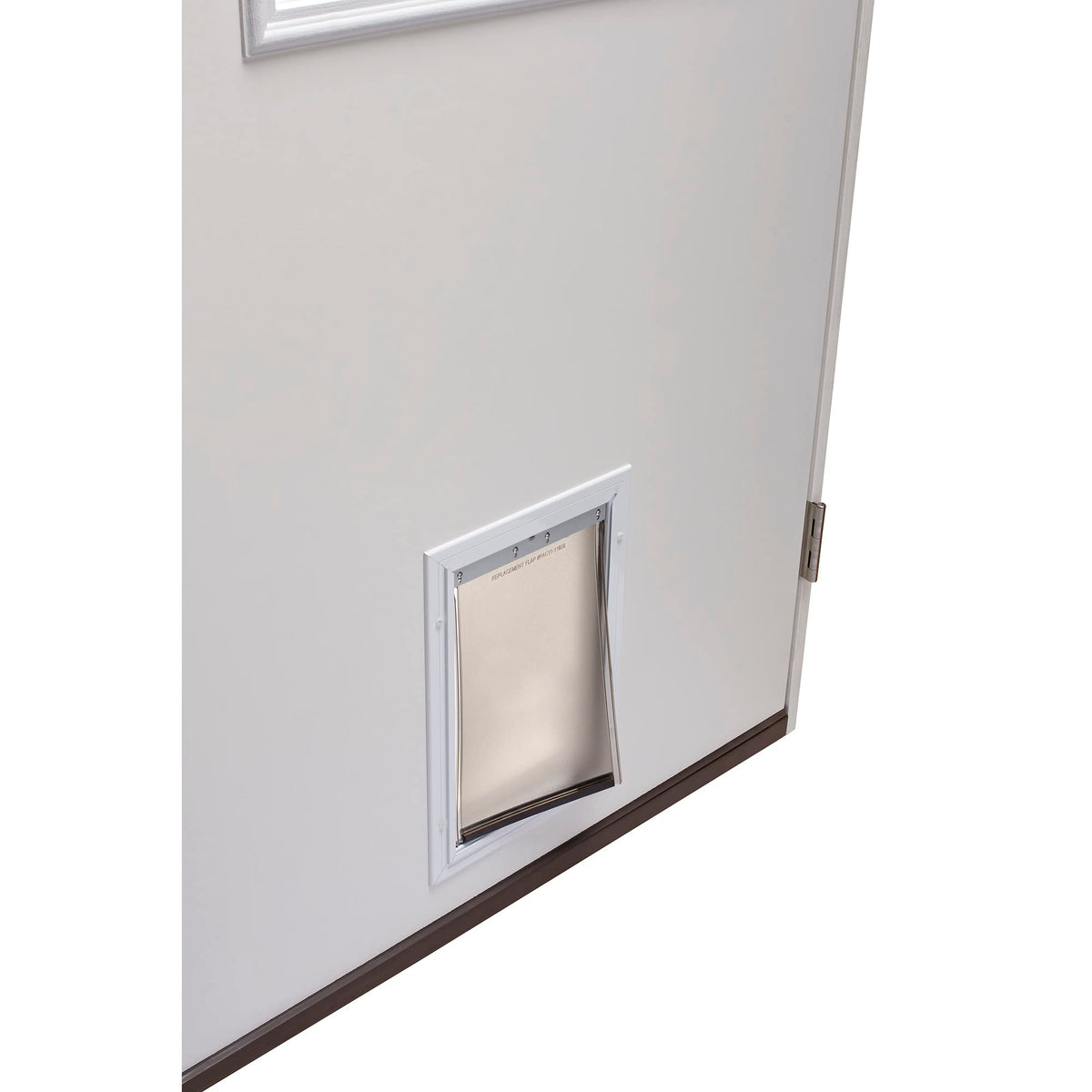 Primed Left Hand Outswing 9 Lite Steel Prehung Front Door with Pet Door X98612