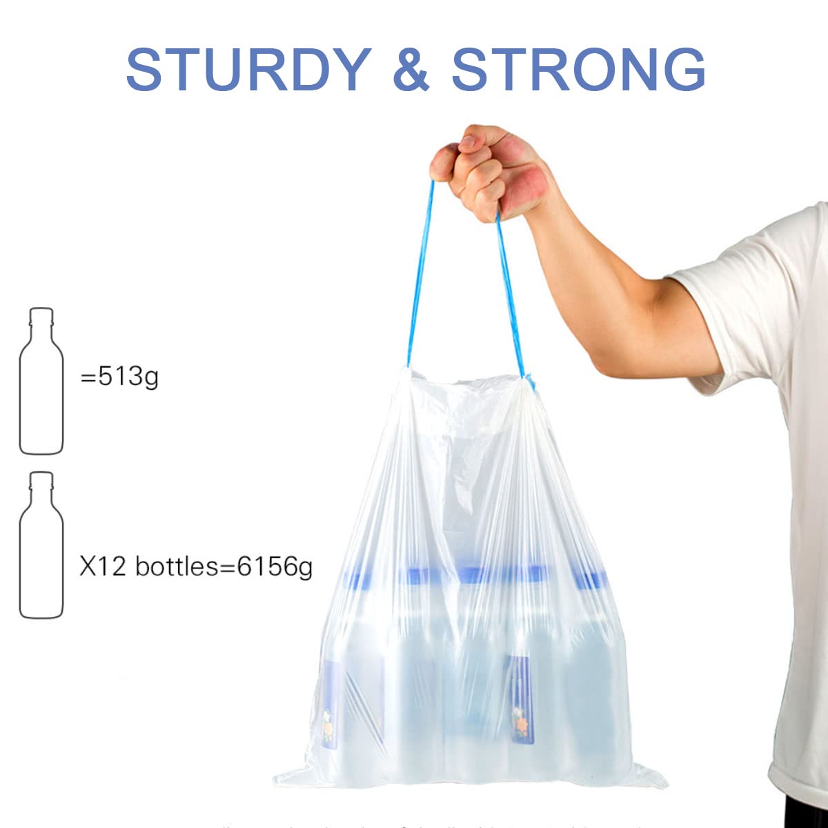 4 Gallon Drawstring Trash Bags 60 Count B1014