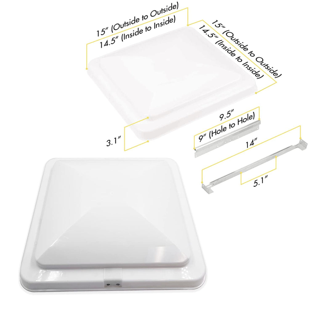 White 14" x 14" Replacement RV Roof Vent Lid Cover E51072