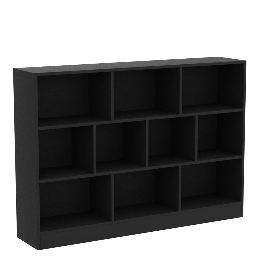 Black 3-Tier 10 Cube Storage Organizer Bookshelf Q520