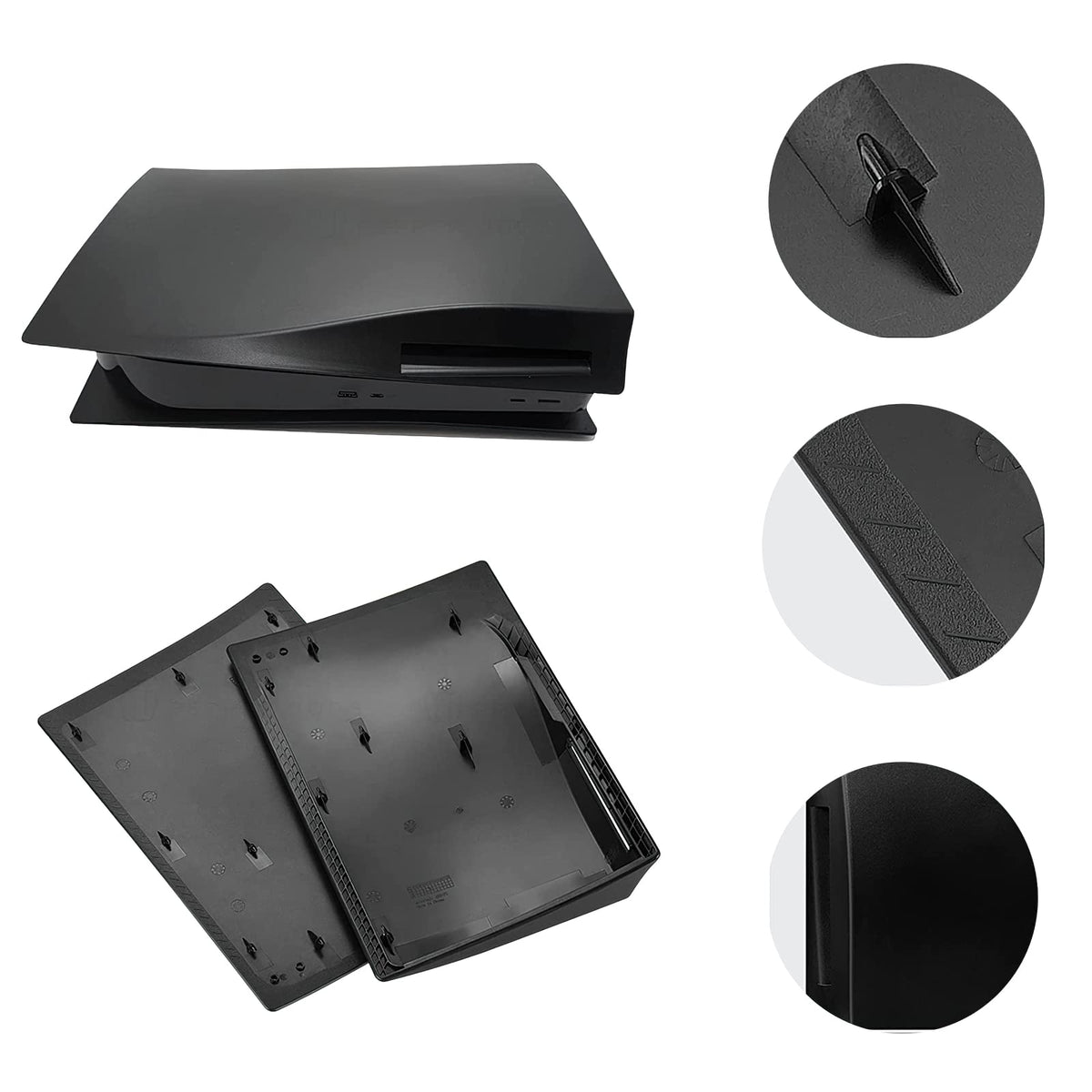Black Face Plate Cover Shell for PS5 Disc Edition Console H5621