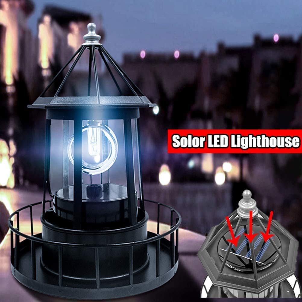 Black Waterproof Solar Outdoor Hanging Lighthouse Lamp V9017