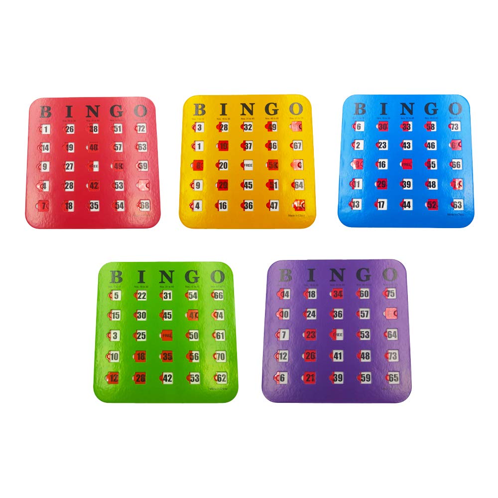 5 Pack Multi Color Extra Thick Stitched Bingo Cards A42641