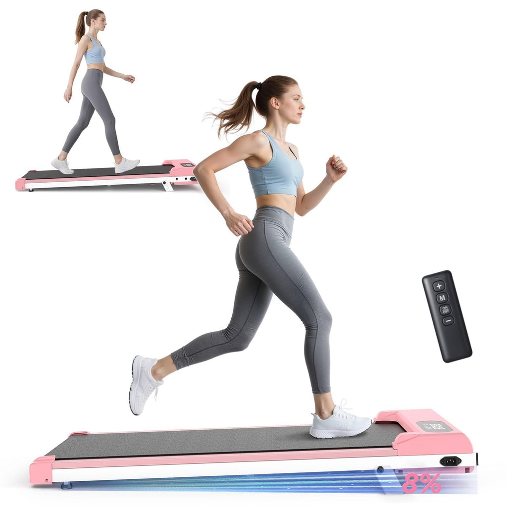 Pink 3 in 1 Portable Walking Pad Treadmill L646406