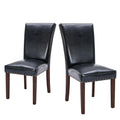 High Back Upholstered Dining Chairs Set of 2 Black F2488