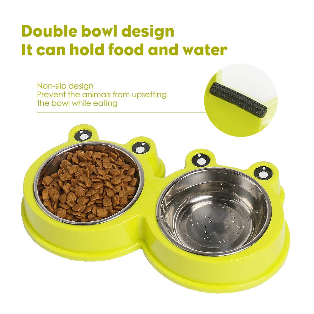 Stainless Steel Non-Slip Double Pet Feeder I6328