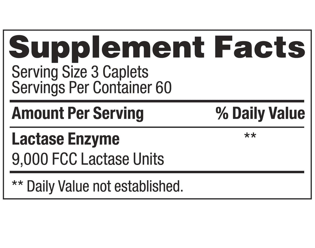 Lactase Enzyme 180 Caplets N963
