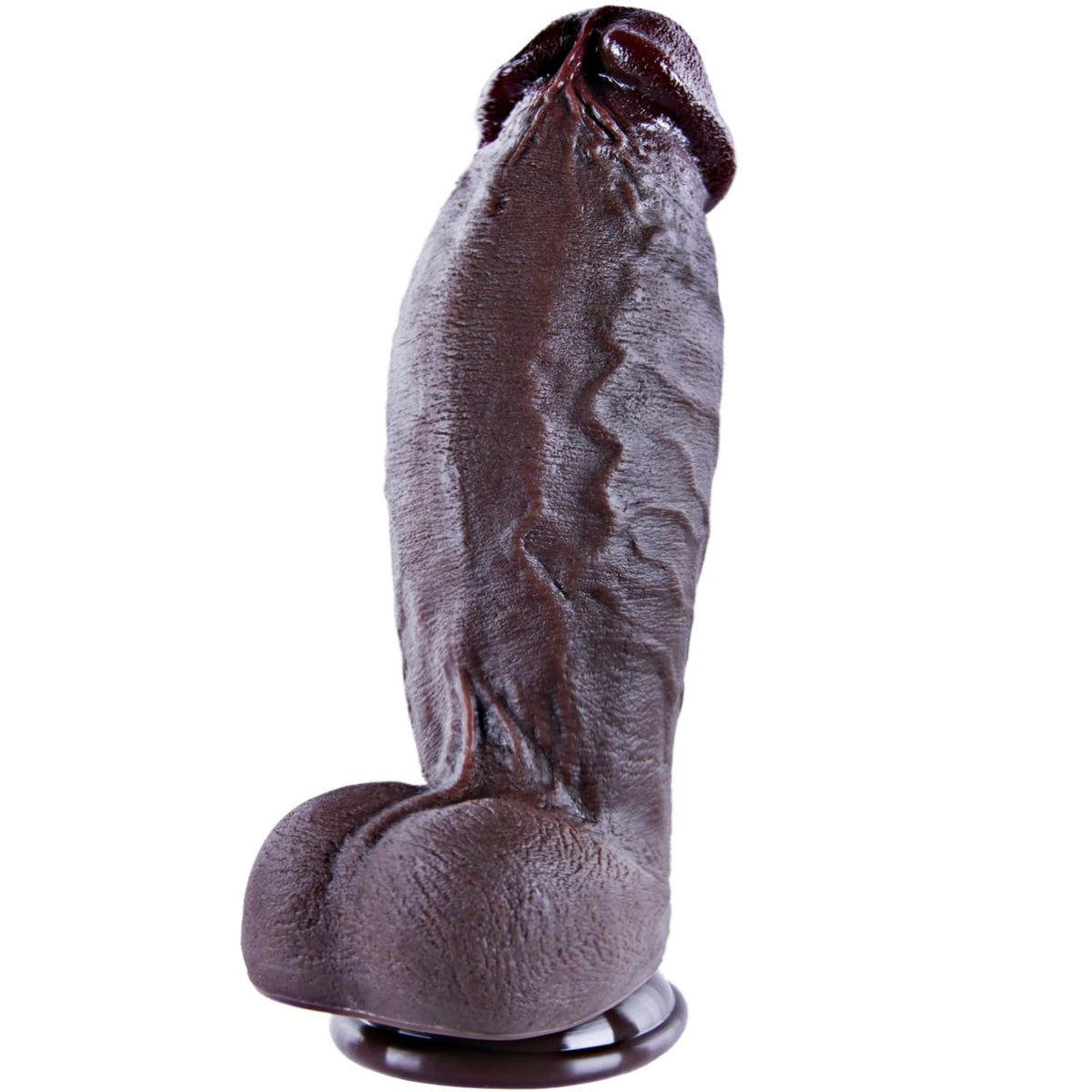 10 Inch Realistic Black Silicone Dildo with Suction Cup A68374