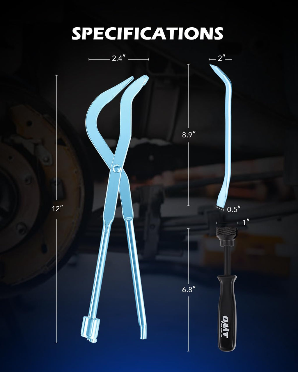3pc Drum Brake Tool Kit with Spring Compressor and Adjustment Spoon G86441
