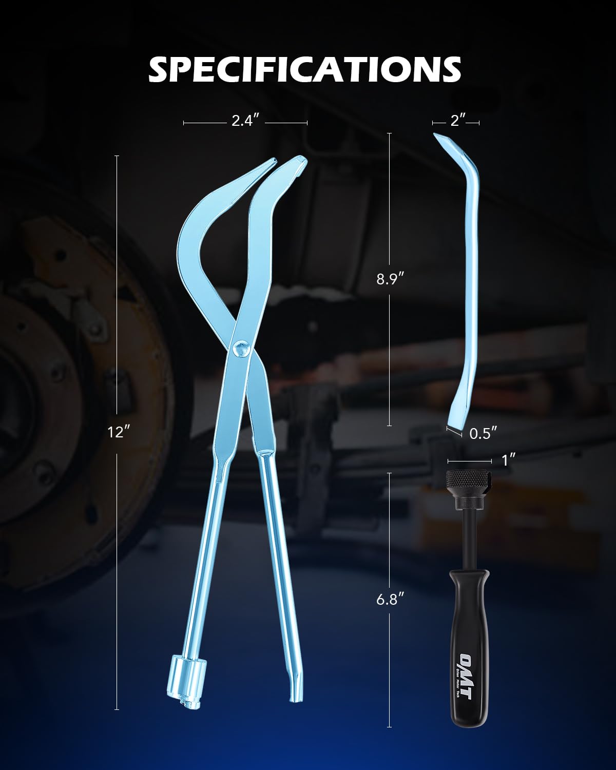 3pc Drum Brake Tool Kit with Spring Compressor and Adjustment Spoon G86441