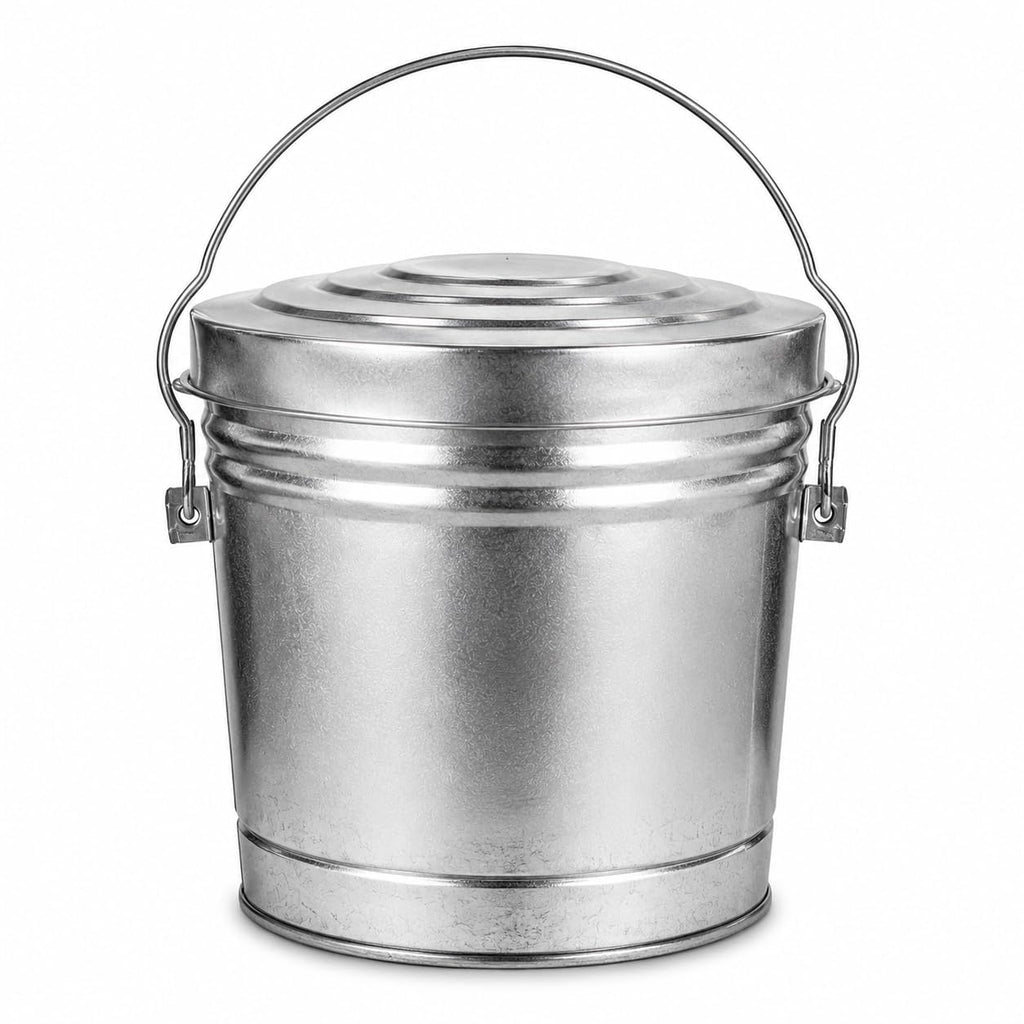 6-Gallon Galvanized Steel Storage Can with Lid Y949419