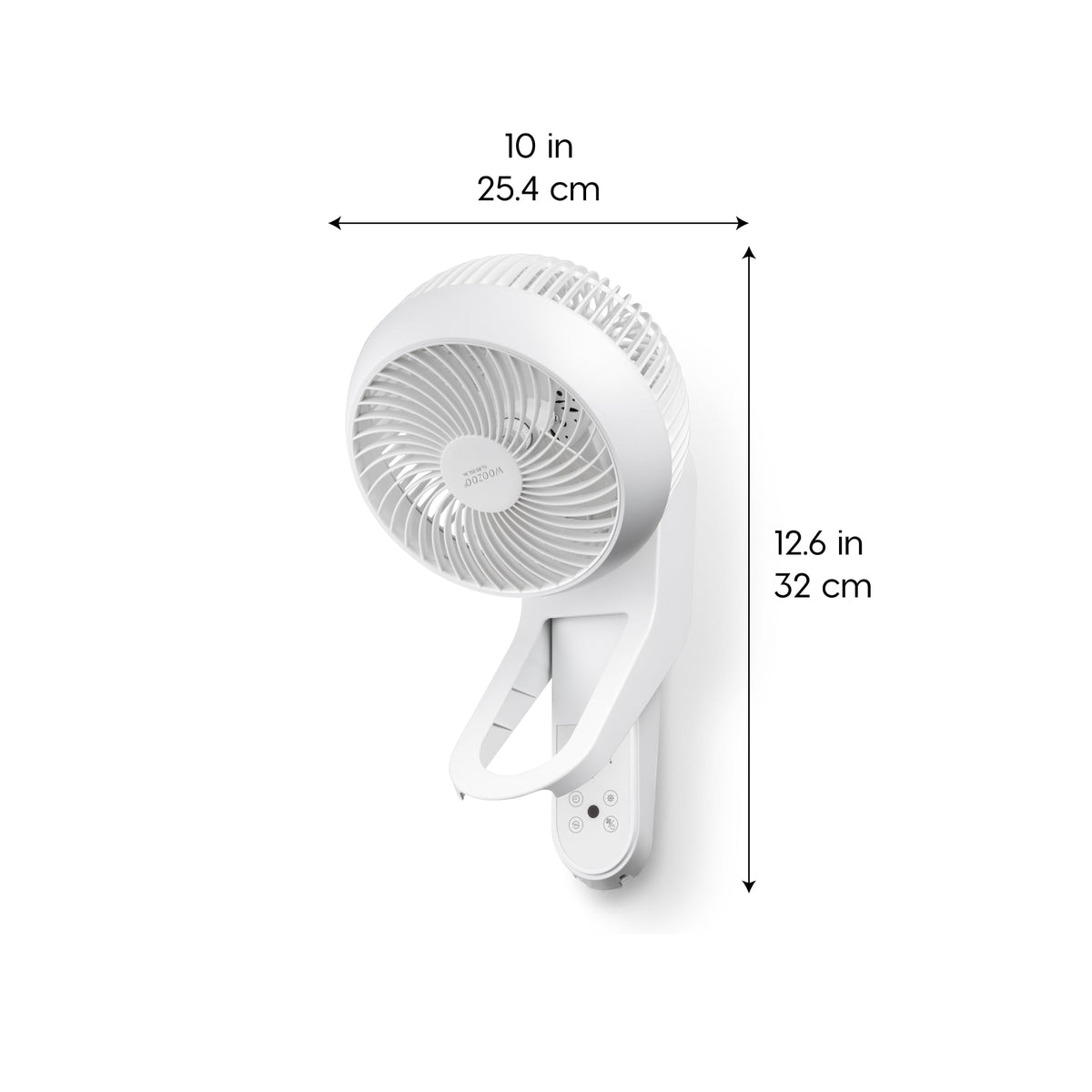Wall Mount Fan with Remote, 360° Oscillation, 3 Speeds, White O2903