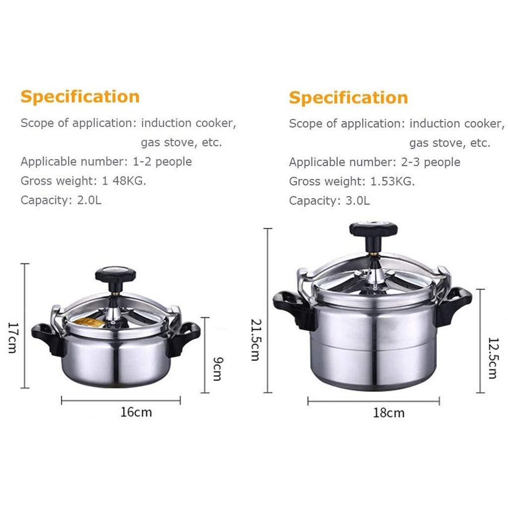 Aluminum Pressure Cooker, Non-Stick Pan, Soup Pot, Skillet, 2L A94758