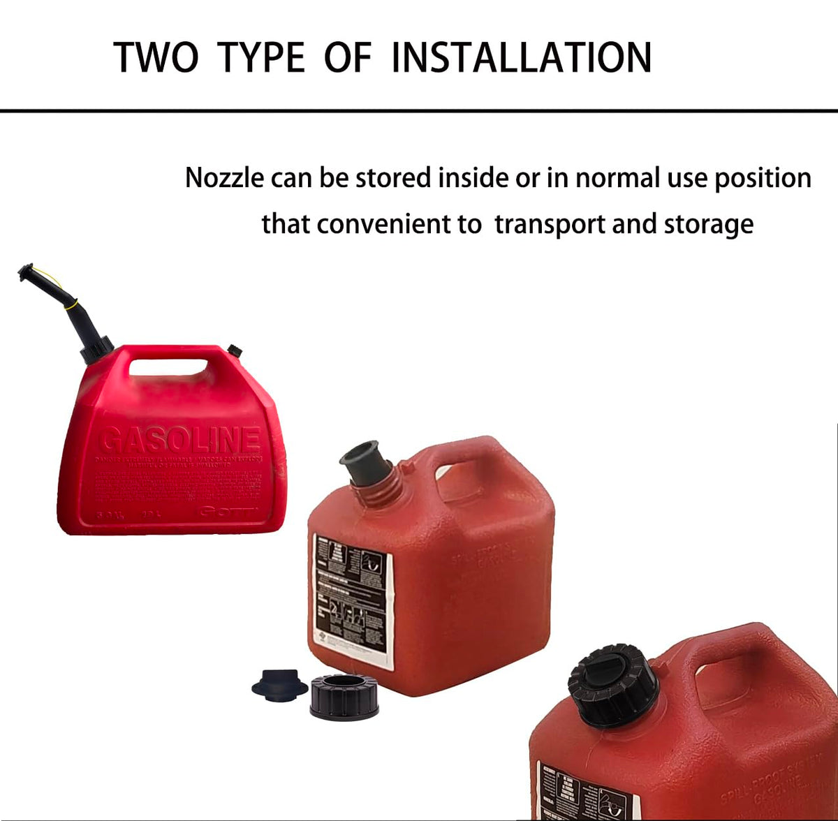 Gas Can Spout Replacement Kit with Gasket Vent Cap Pack of 3 V1815