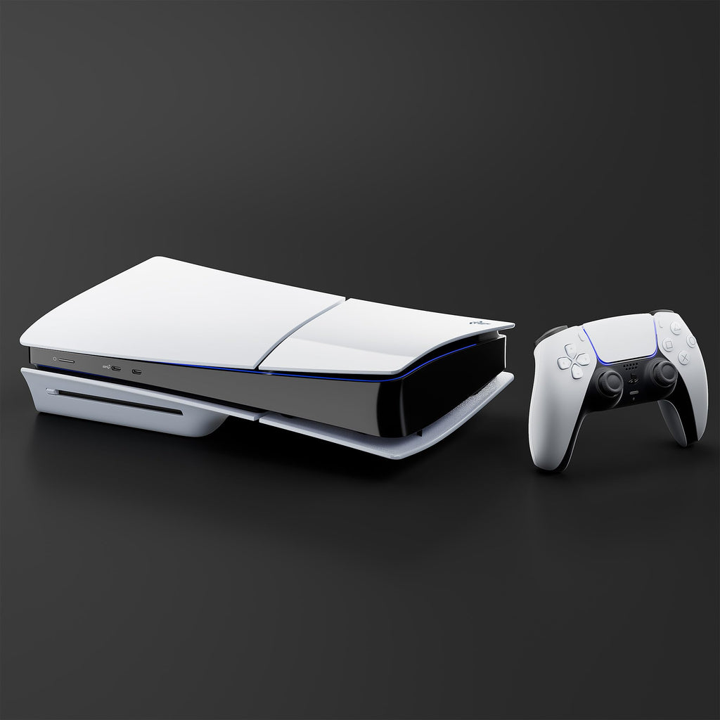 White PlayStation 5 Slim Disc 2TB SSD Console Bundle with Dual-Controller Charger U798