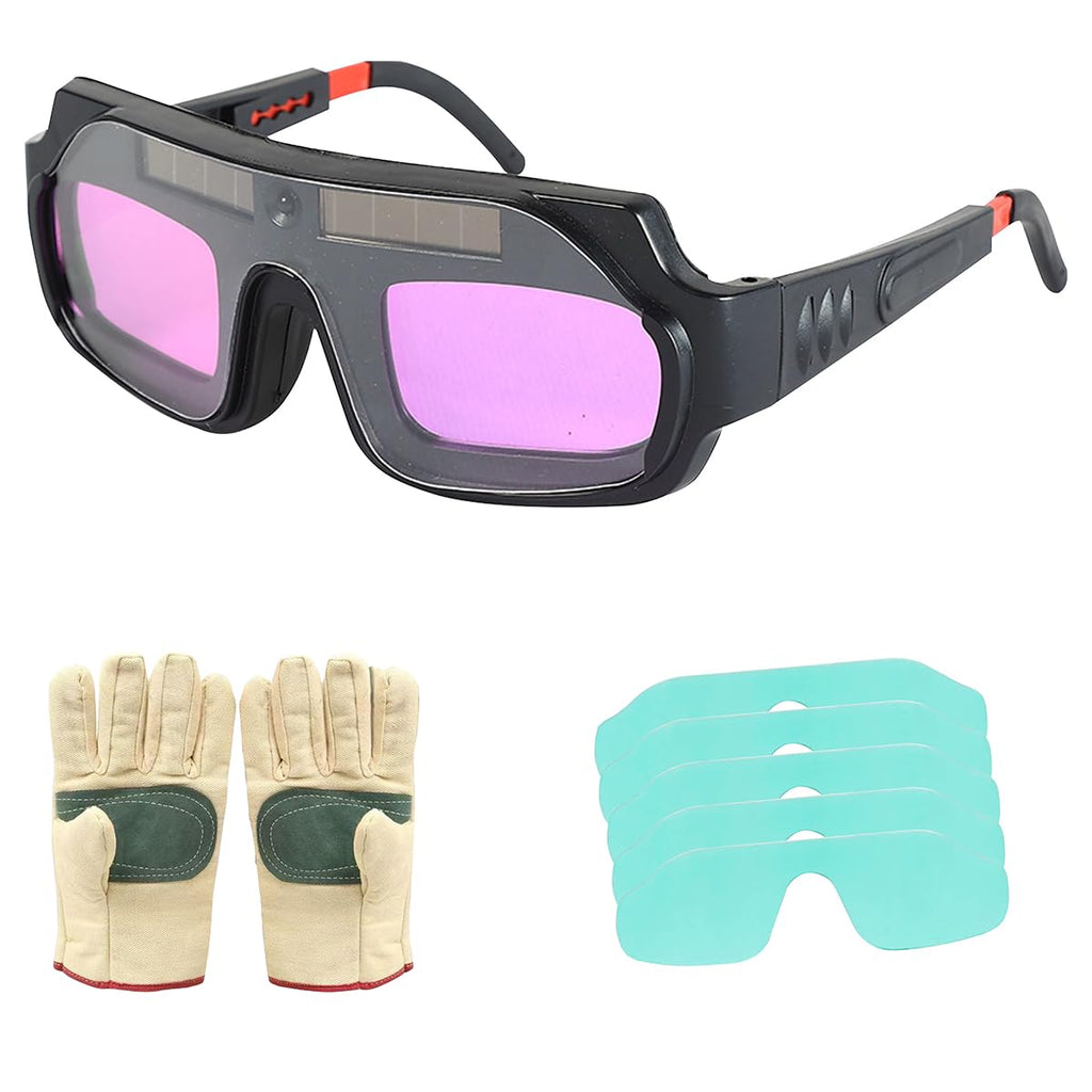 Auto Darkening Welding Glasses with Gloves and PC Lens I813