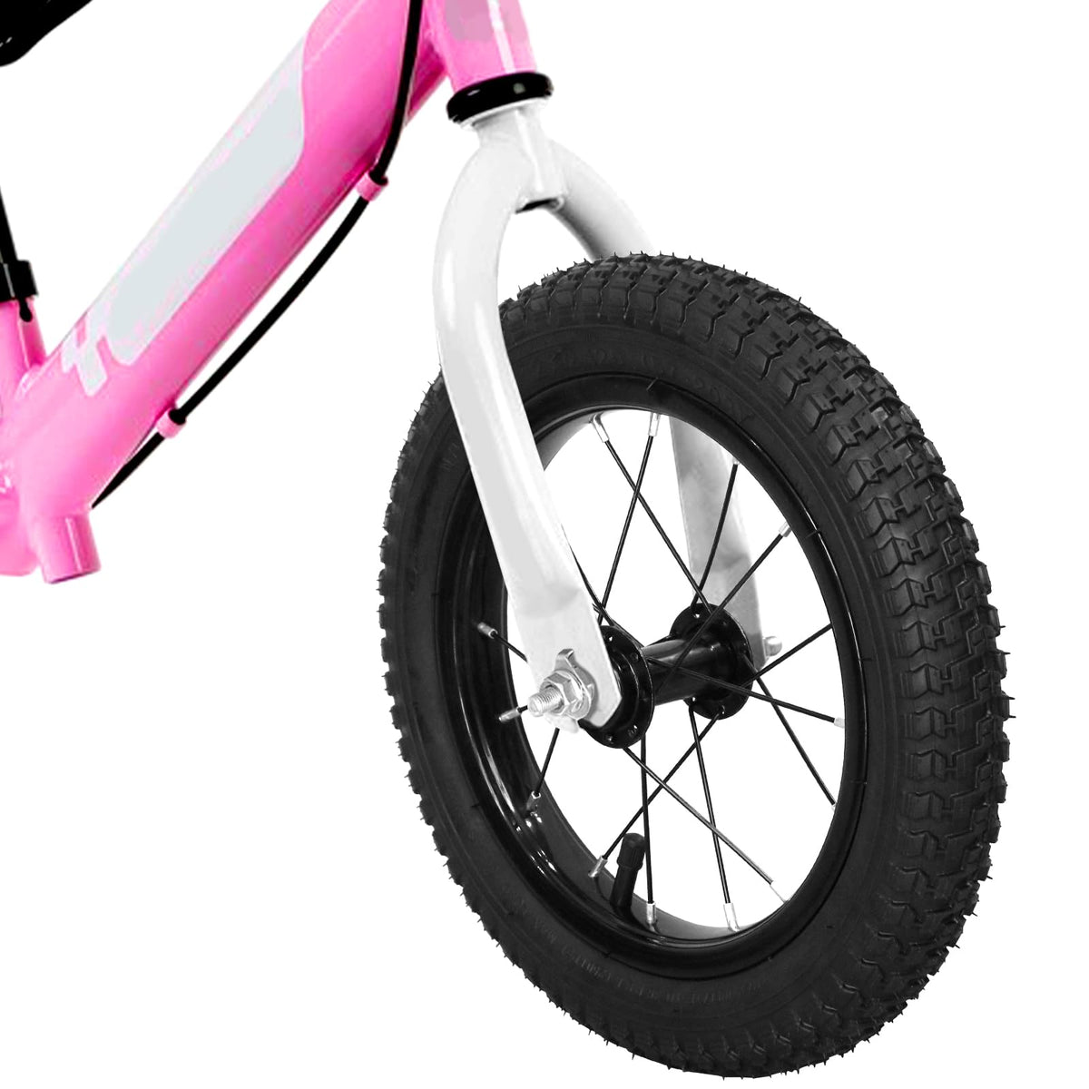 Kids Bike Front Wheels Replacement with Solid Air Rubber Tire and Inner Tube O5867