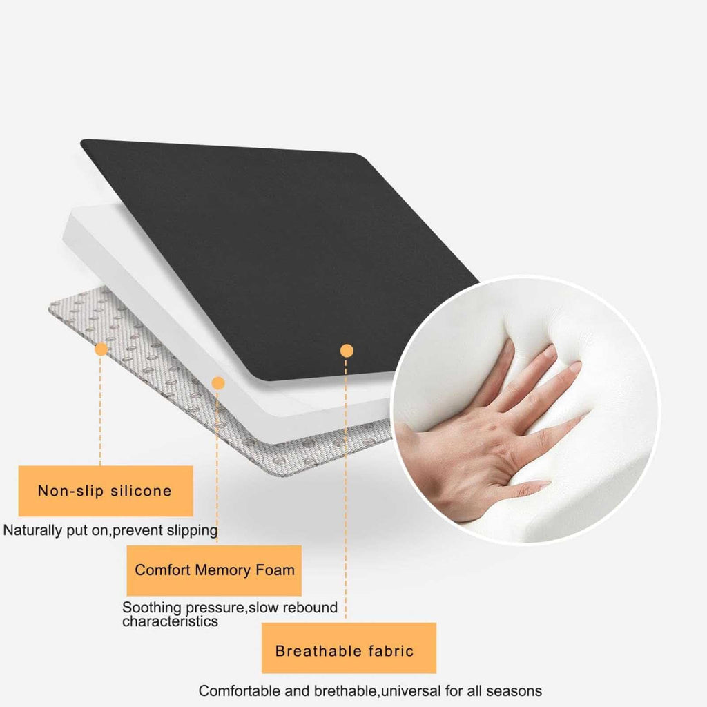 Memory Foam Seat Cushion Non-Slip Car Booster Pad with Adjustable Strap Q719