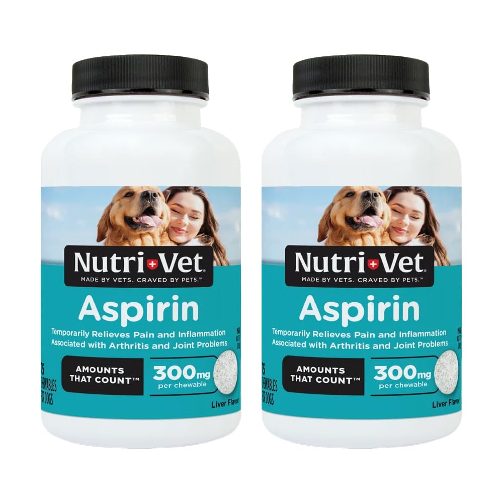 Aspirin Chewables for Large Dogs, 75 Count, Pack of 2 F140159