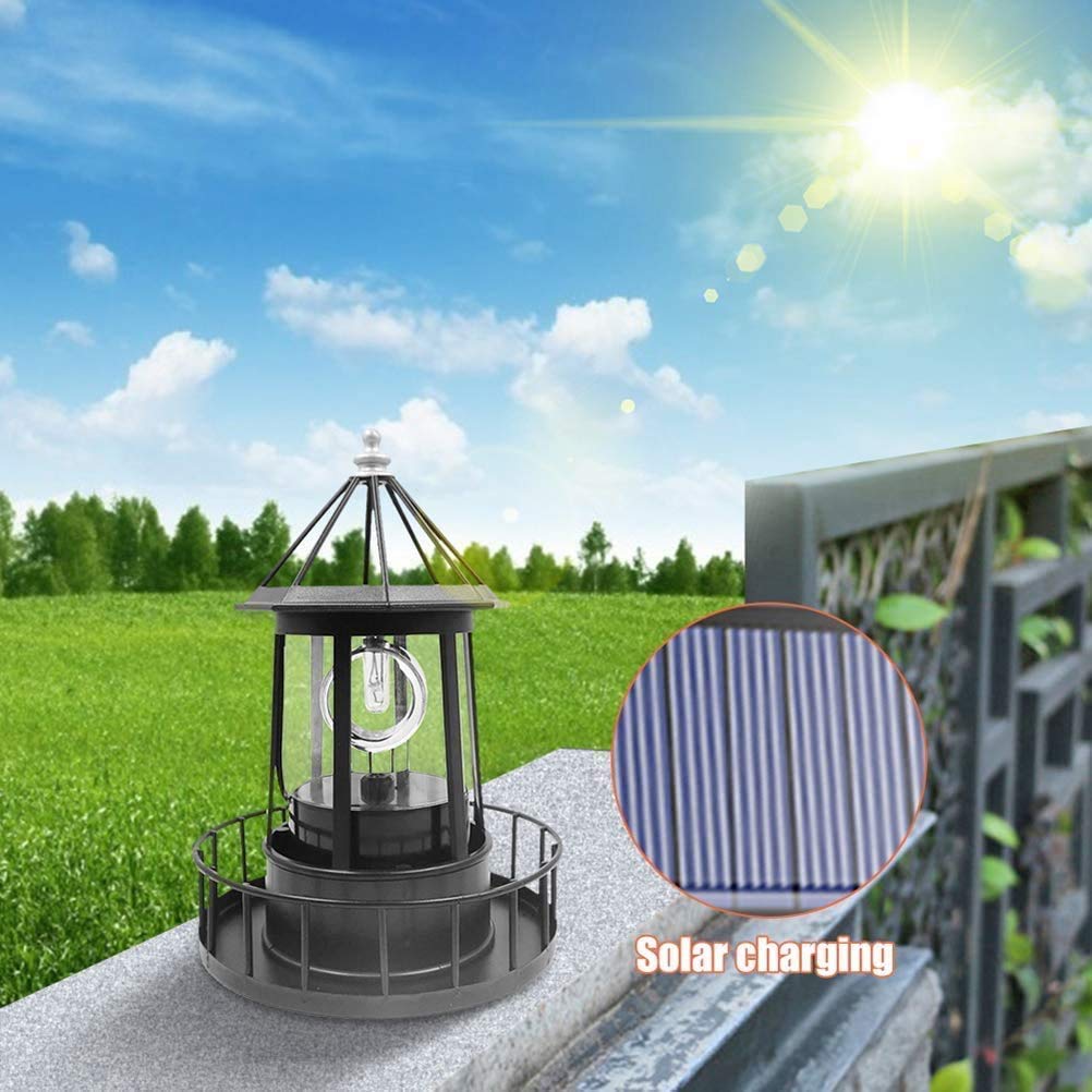 Black Waterproof Solar Outdoor Hanging Lighthouse Lamp V9017