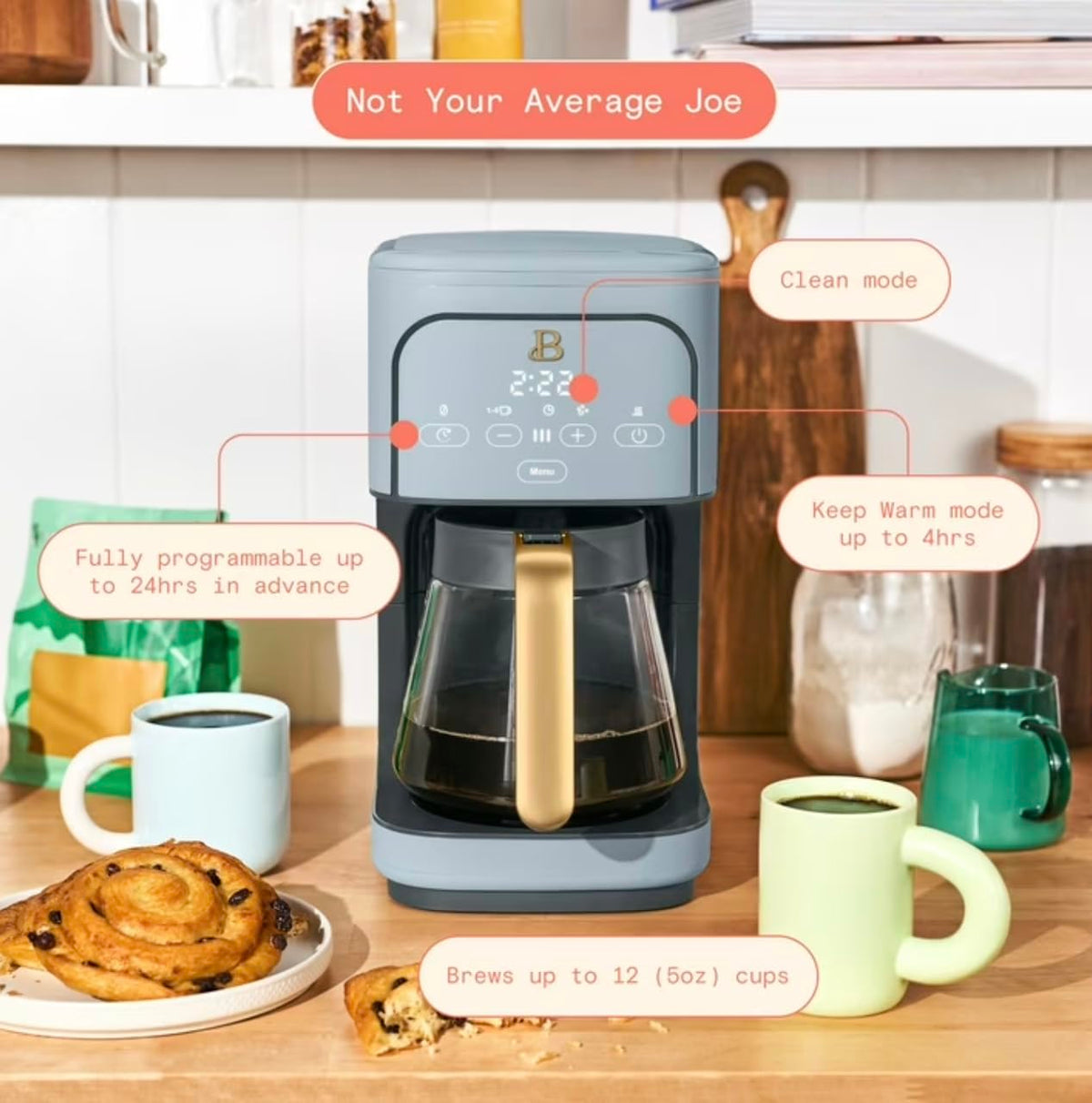 Cornflower Blue 12-Cup Programmable Coffee Maker I1772