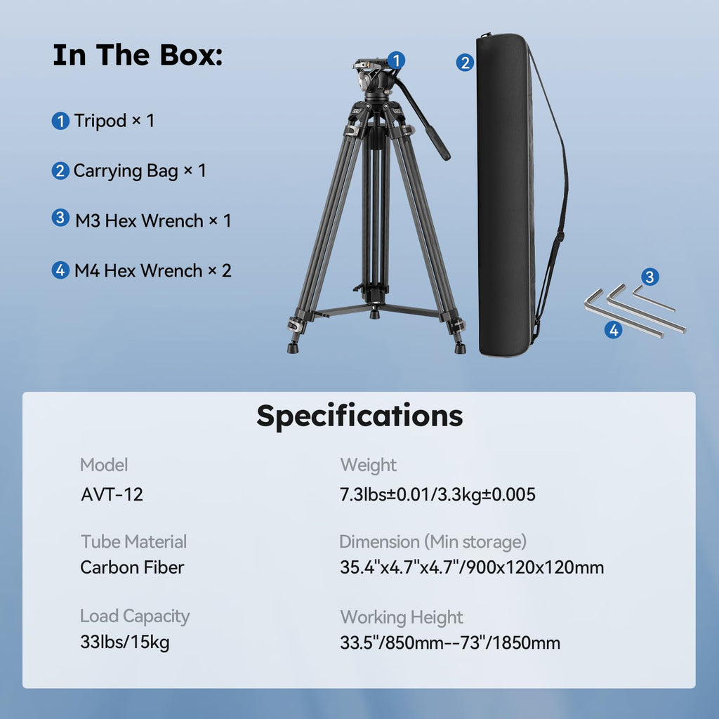 Carbon Fiber Heavy Duty Video Tripod R8921