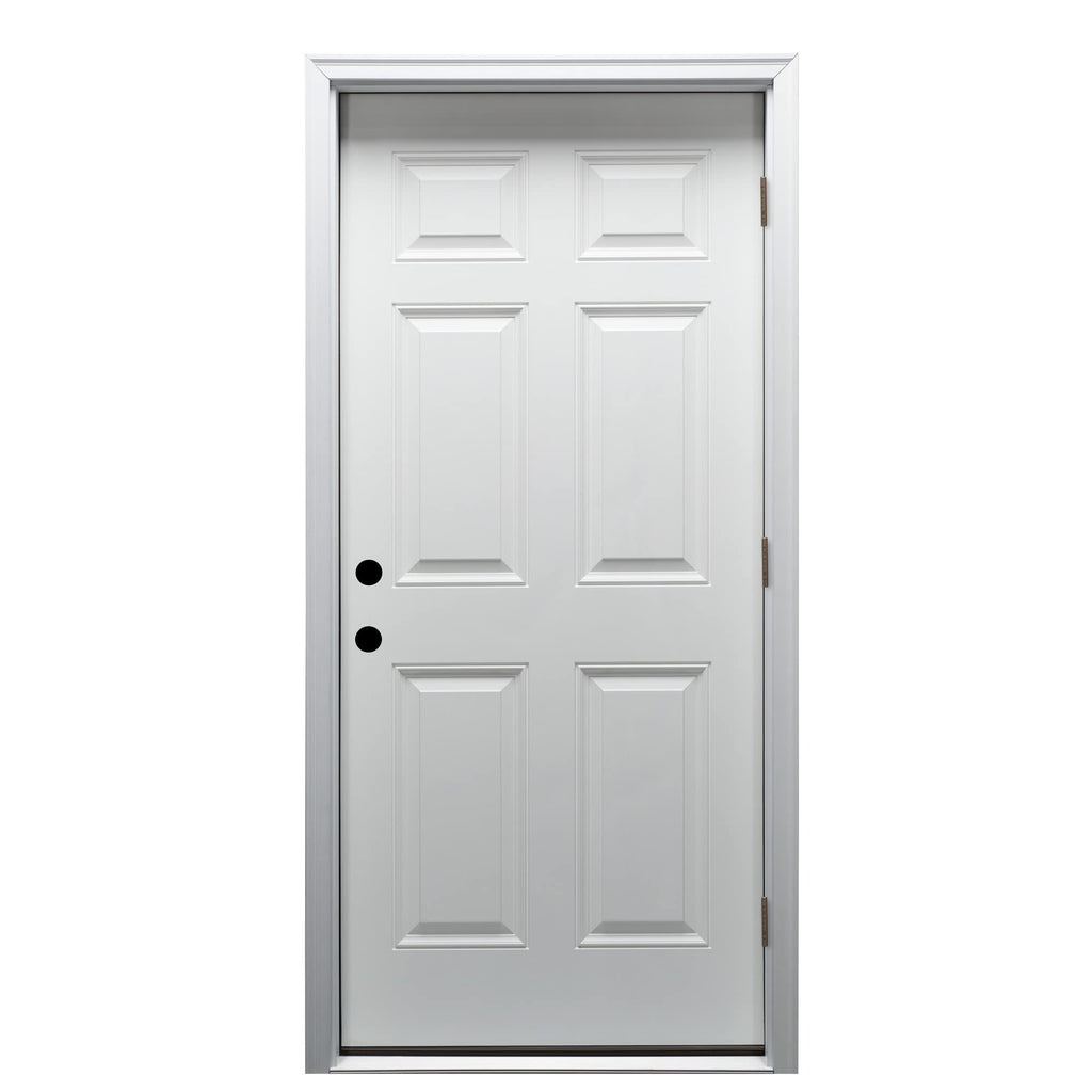 Primed Left Hand Outswing 6-Panel Steel Prehung Door 36"x80" V888460