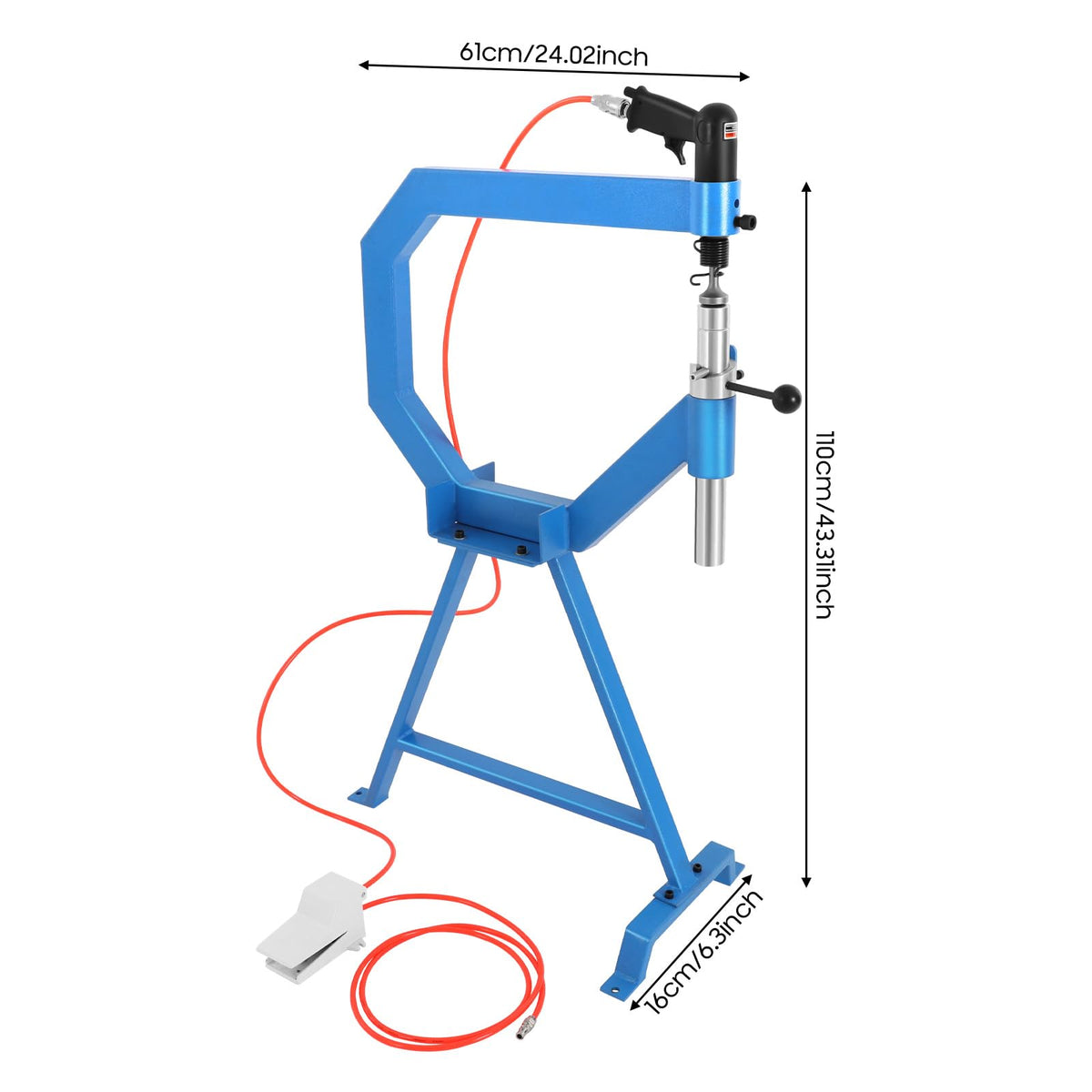 Pneumatic Planishing Hammer with 1/2/3" Anvil and Foot Pedal R538675