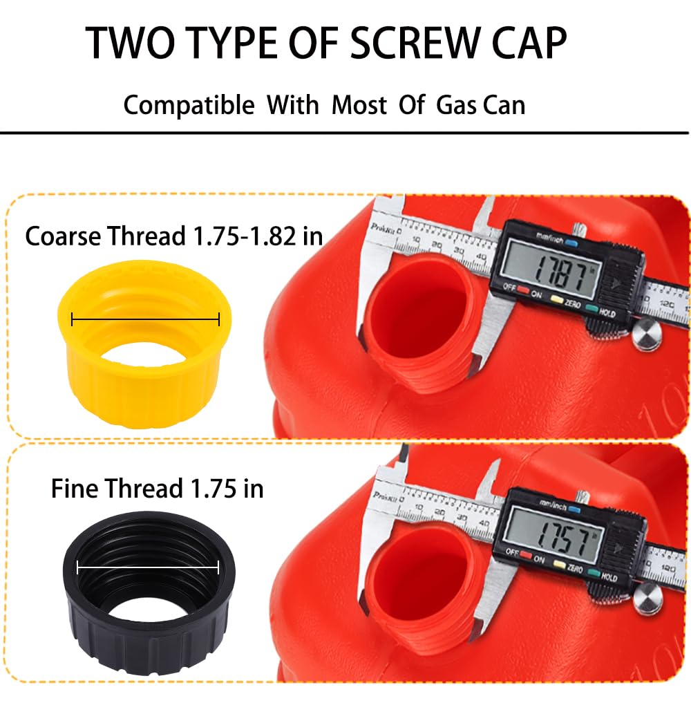 Gas Can Spout Replacement Kit with Gasket Vent Cap Pack of 3 V1815
