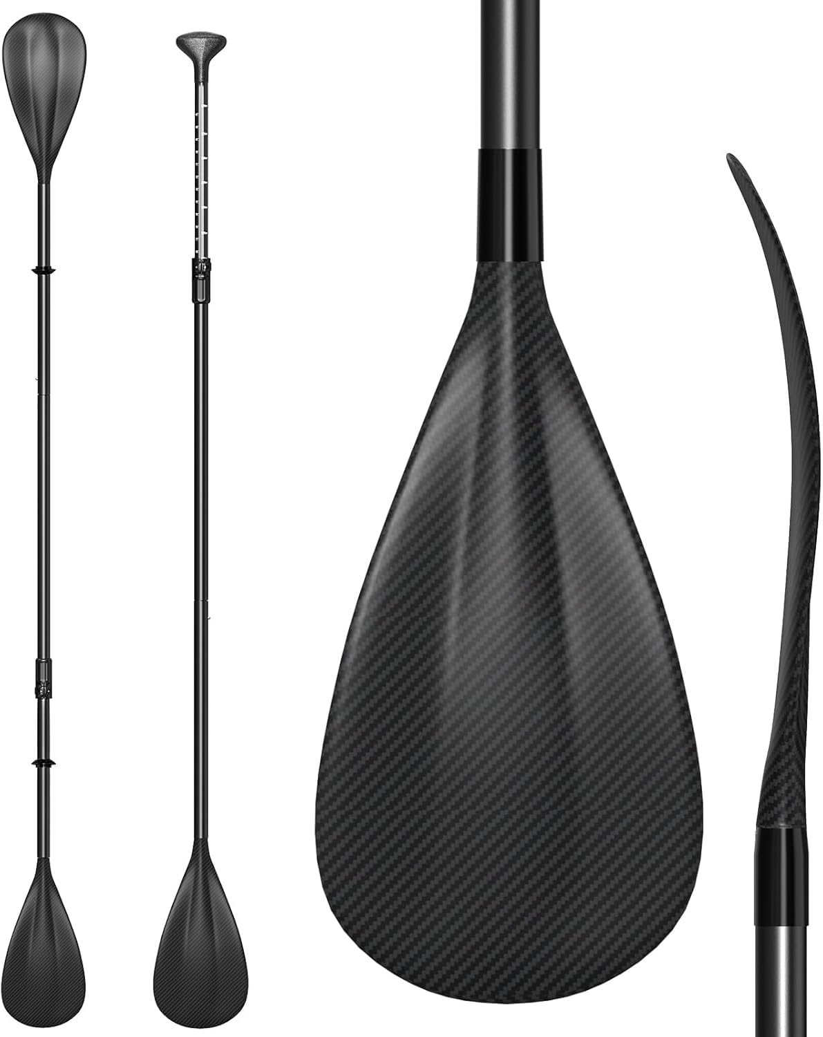 4 Piece Carbon Aluminium Adjustable SUP Paddle 67"-83" T664488