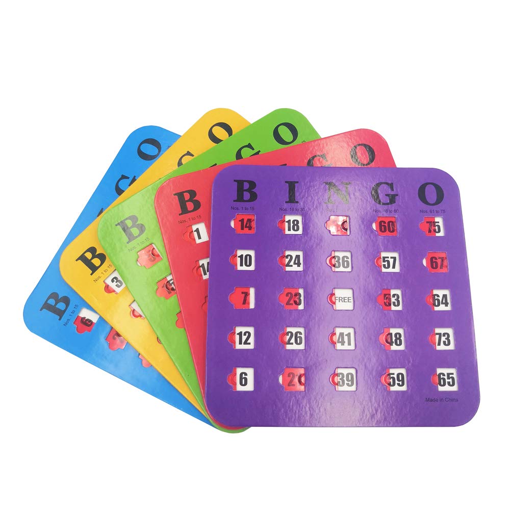 5 Pack Multi Color Extra Thick Stitched Bingo Cards A42641