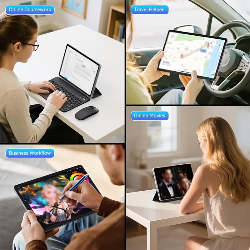 10.1 Inch Tablet 8GB RAM 128GB ROM with Keyboard Case Stylus Q9609