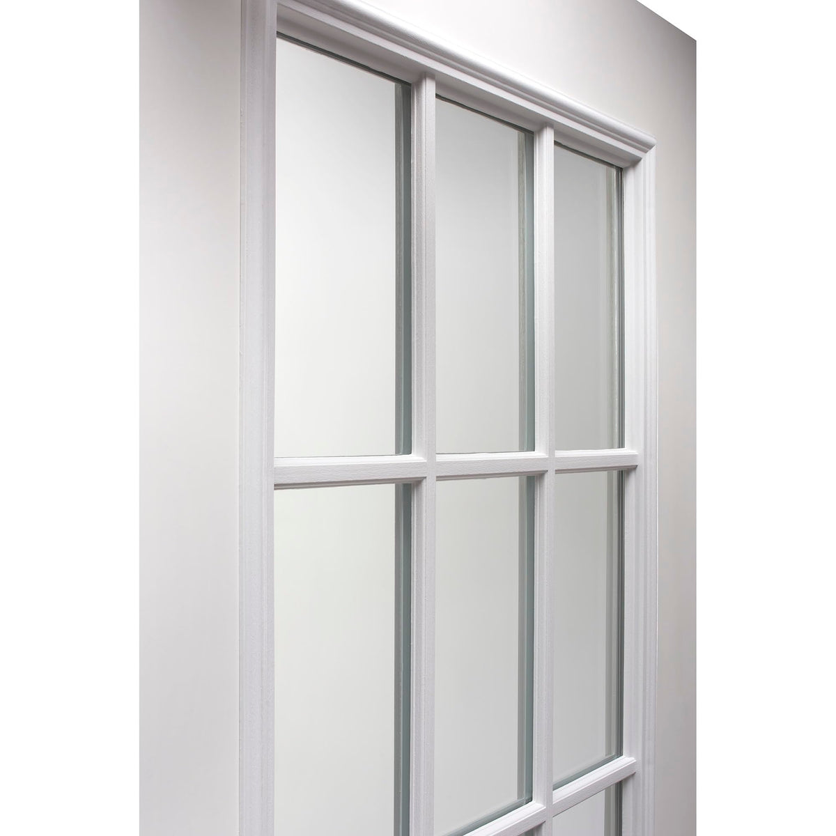 Primed Left Hand Outswing 9 Lite Steel Prehung Front Door with Pet Door X98612