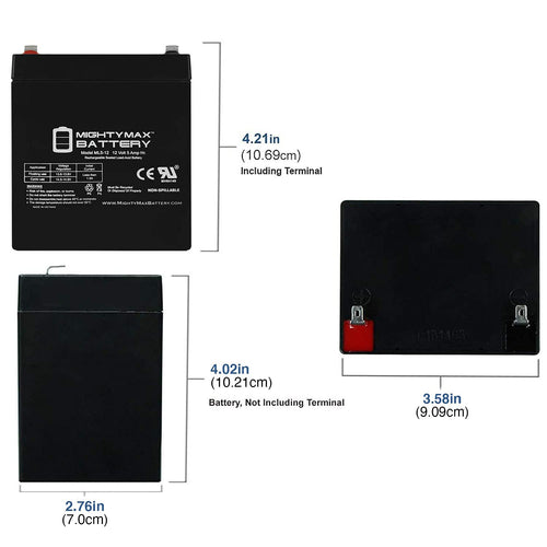 12 Volt 5 AH Rechargeable SLA AGM Battery U684891