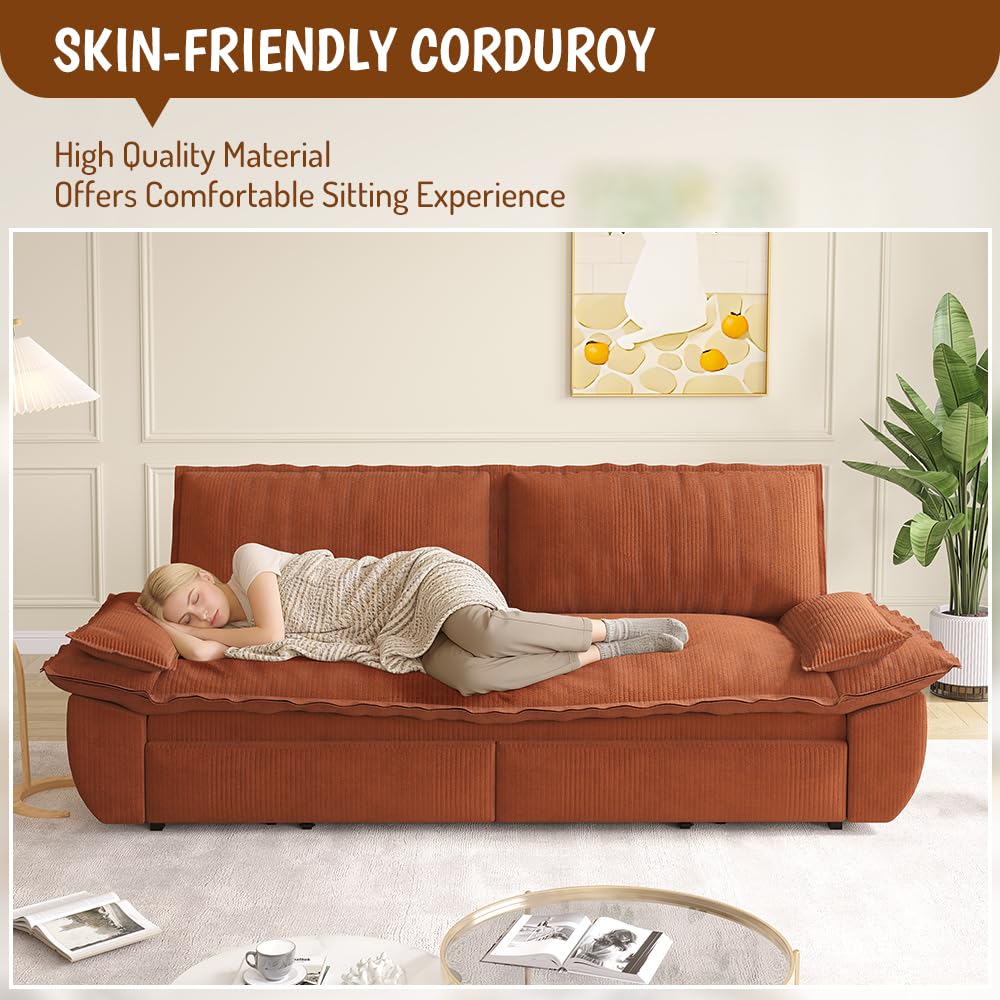 Orange Velvet Two Seater Sofa R4176