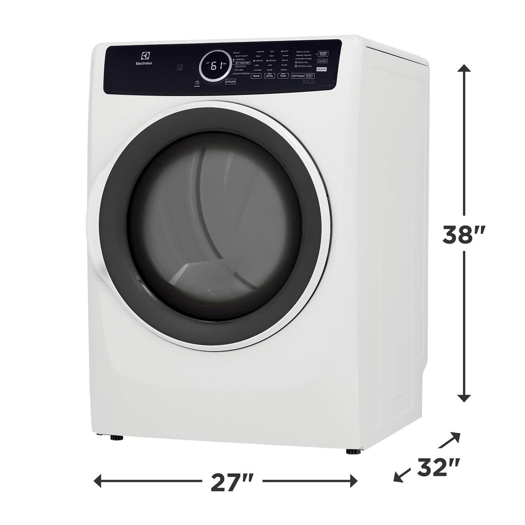 8 cu. ft. Electric Dryer with Instant Refresh in White B9070
