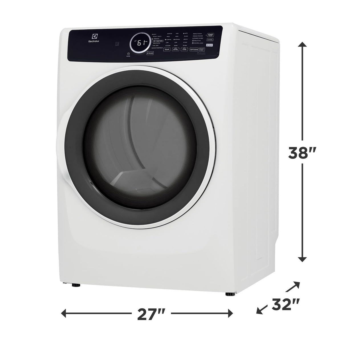 8 cu. ft. Electric Dryer with Instant Refresh in White B9070