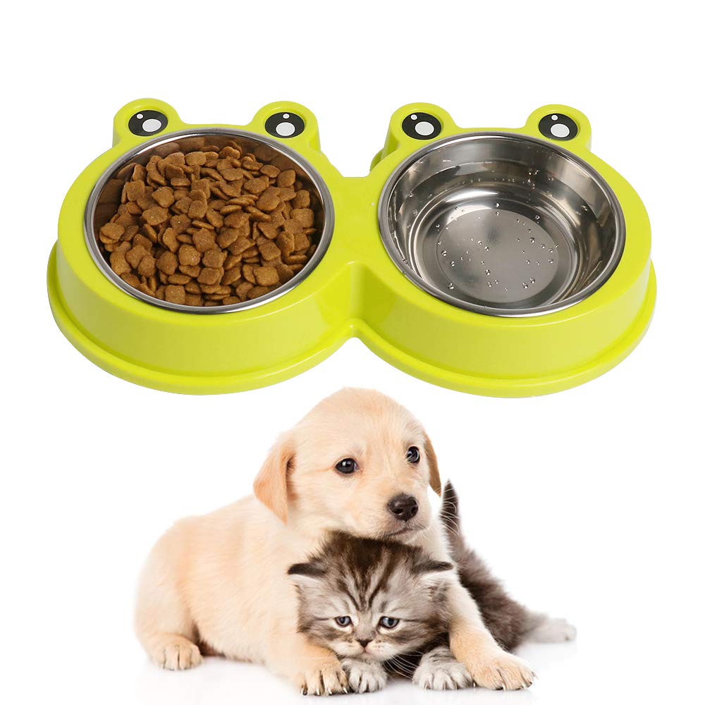 Stainless Steel Non-Slip Double Pet Feeder I6328