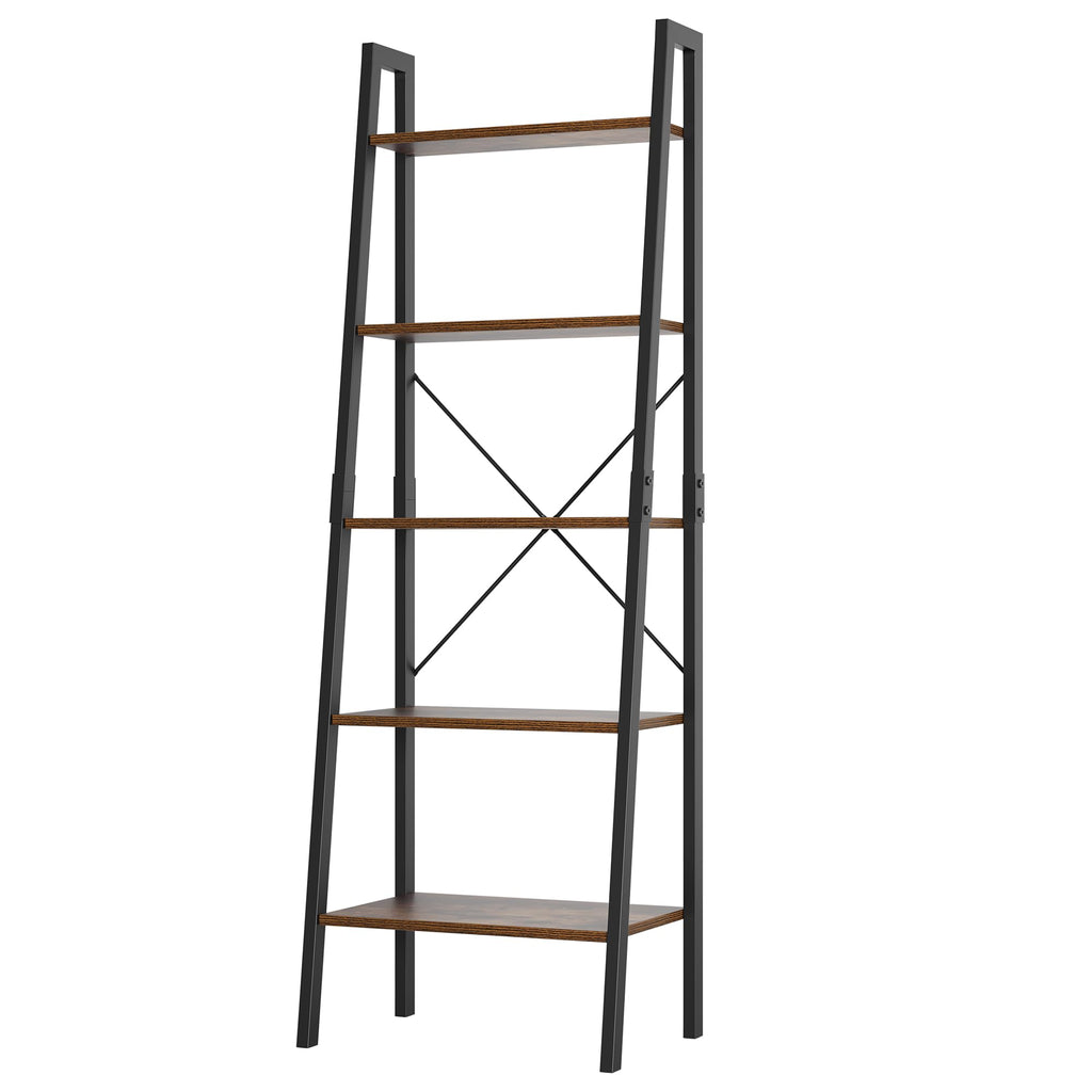 5-Tier Ladder Bookshelf with Metal Frame M957863