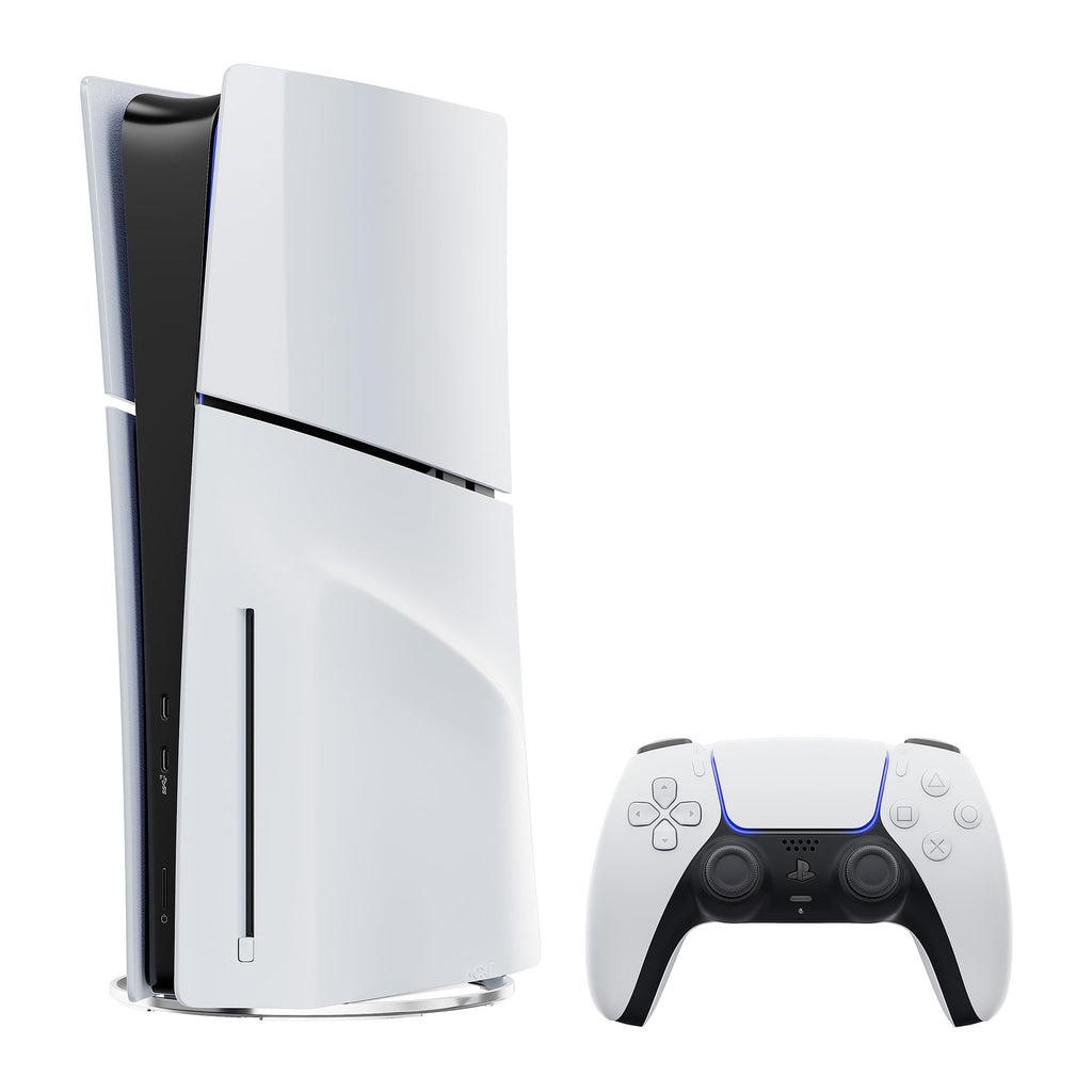 White PlayStation 5 Slim Disc 2TB SSD Console Bundle with Dual-Controller Charger U798