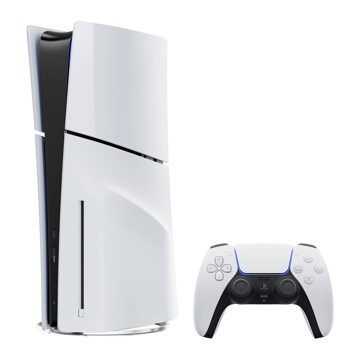 White PlayStation 5 Slim Disc 2TB SSD Console Bundle with Dual-Controller Charger U798