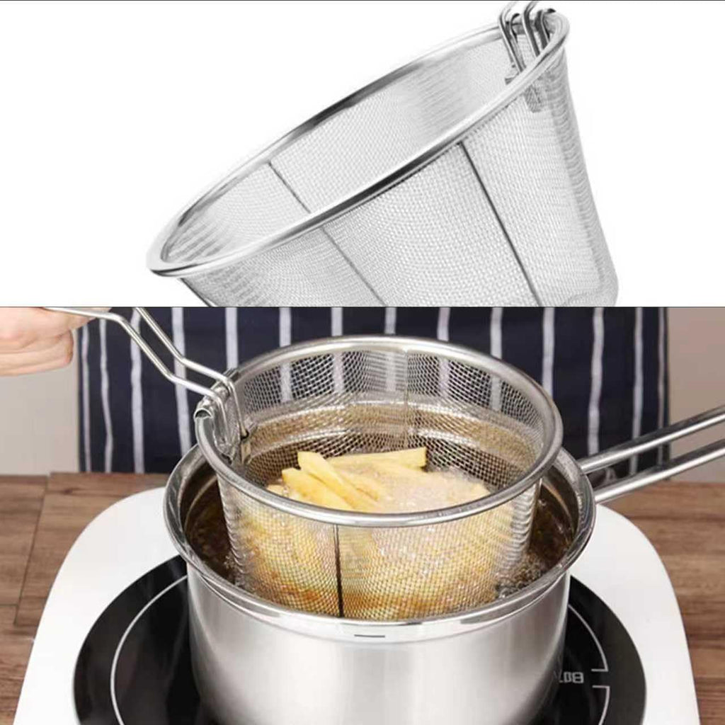 7-Inch Round Stainless Steel Deep Fryer Basket O437624