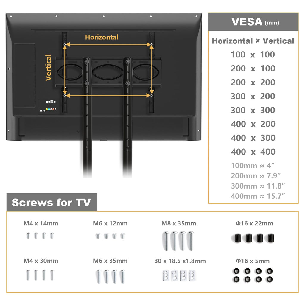 Mobile TV Stand with Wheels for 32-75 Inch TVs K356119